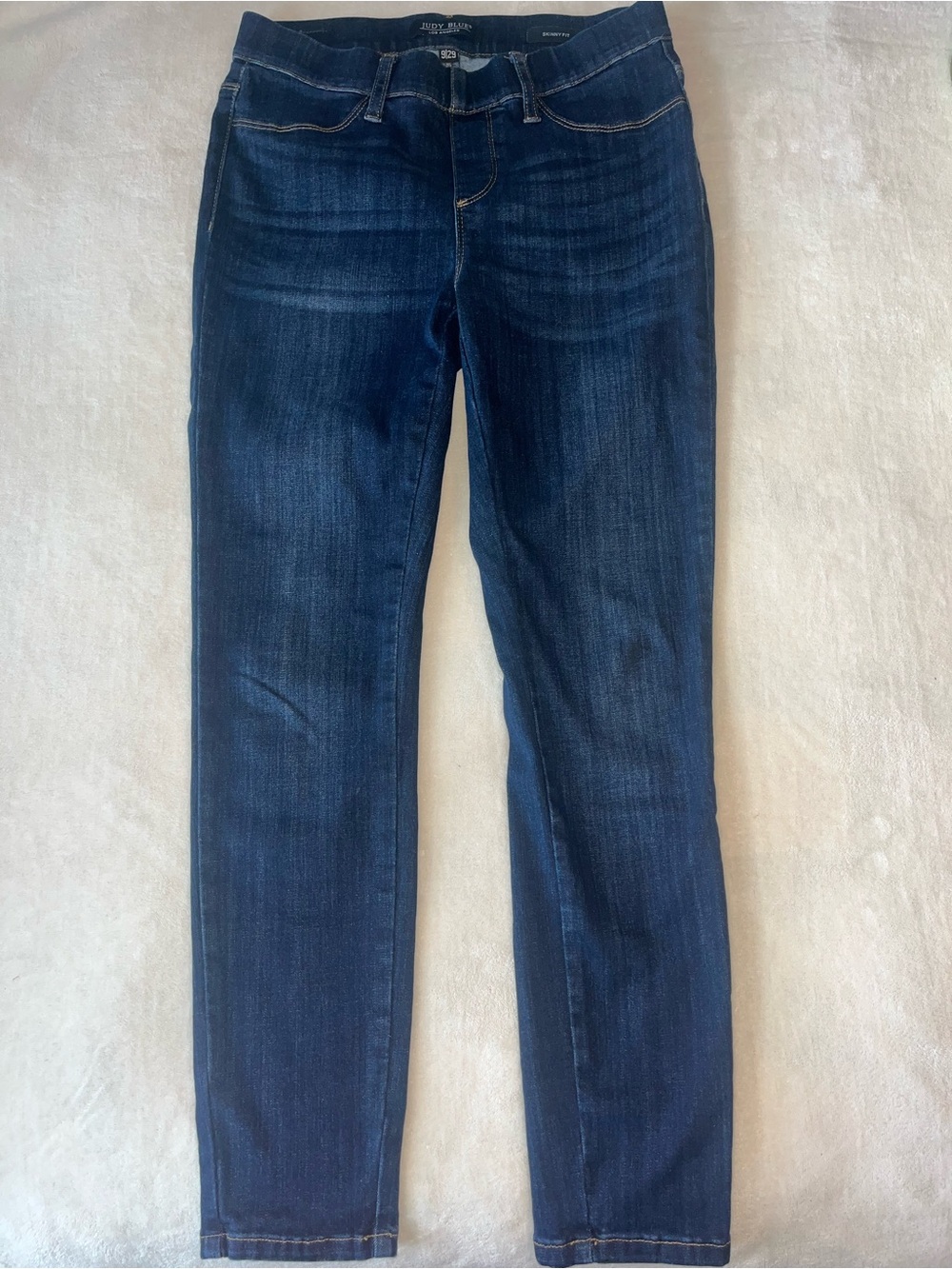 Judy Blue Womens Pull On Skinny Fit Jeans Dark Blue Wash Denim Size 9 or 29
